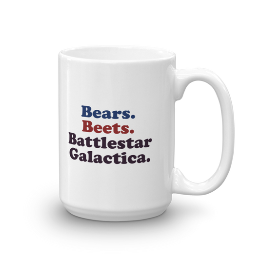 The Office Bears. Beets. Battlestar Galactica White Mug