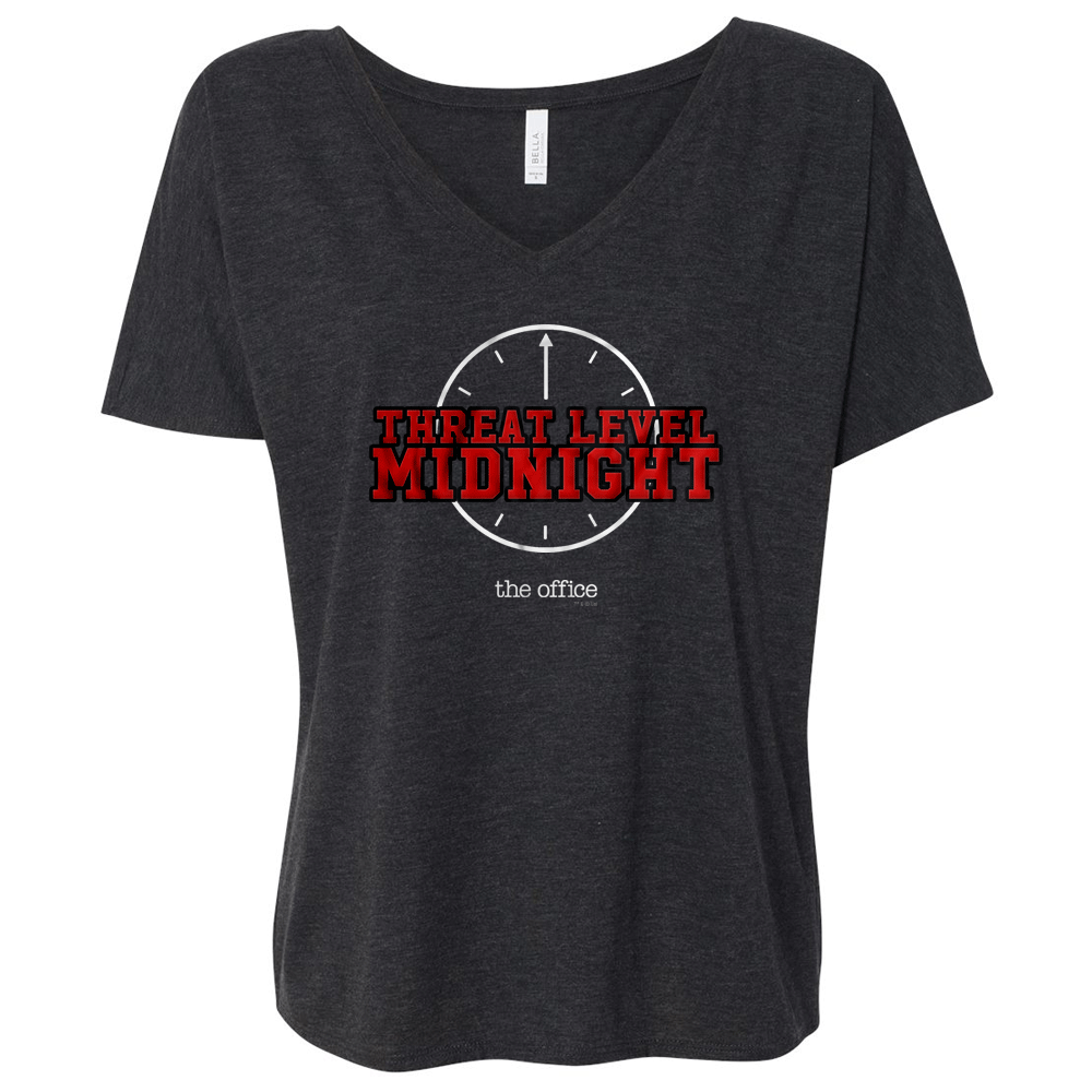 The Office Threat Level Midnight Women's Relaxed V-Neck T-Shirt