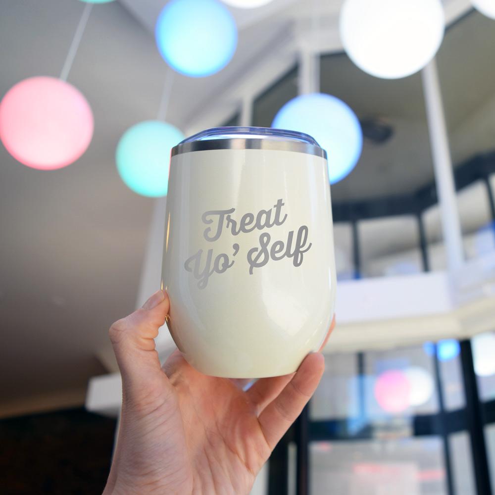 Parks and Recreation Treat Yo Self 12 oz Stainless Steel Wine Tumbler