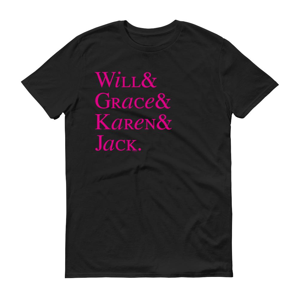 Will & Grace Classic Names Men's Short Sleeve T-Shirt