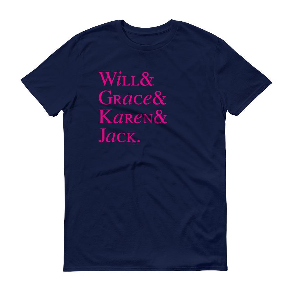 Will & Grace Classic Names Men's Short Sleeve T-Shirt