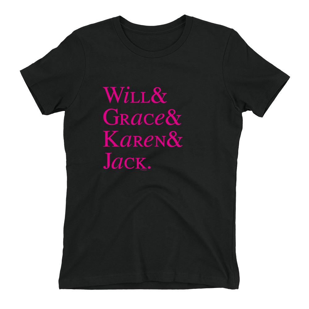 Will & Grace Classic Names Women's Short Sleeve T-Shirt