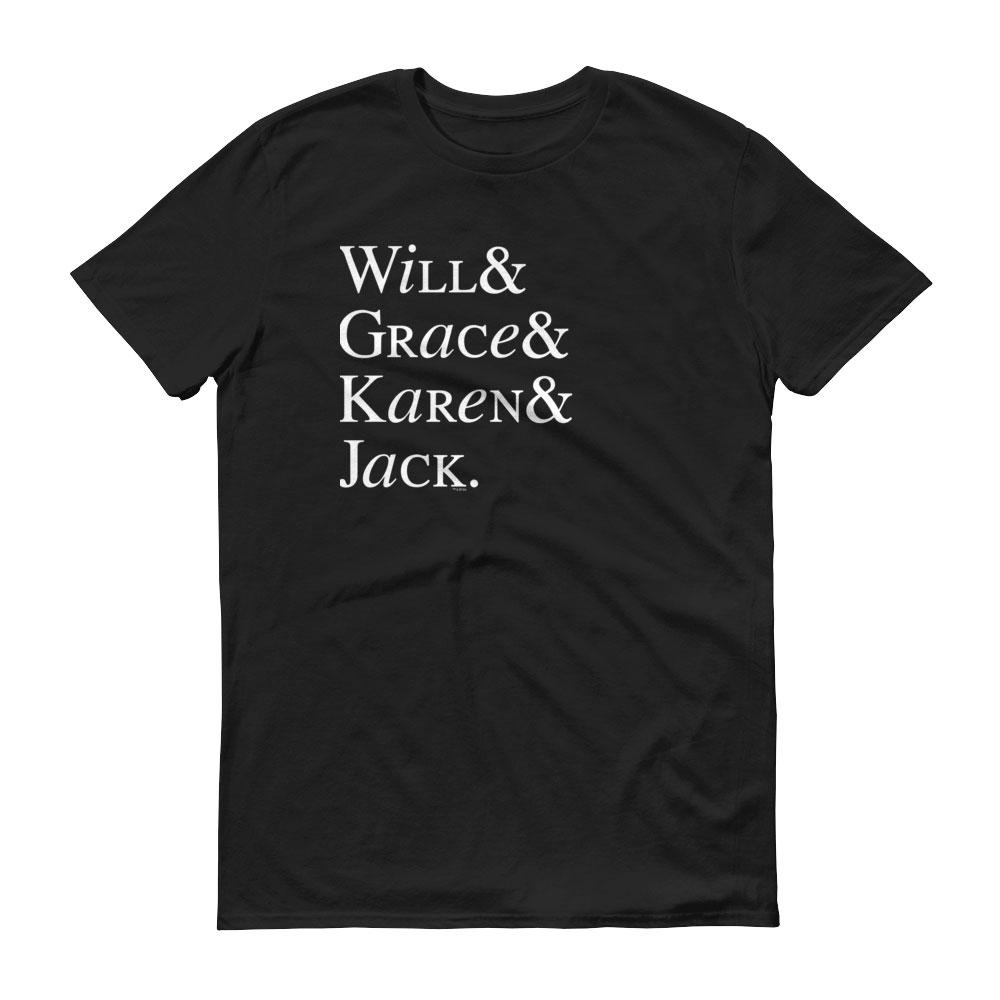 Will & Grace Classic Names Men's Short Sleeve T-Shirt