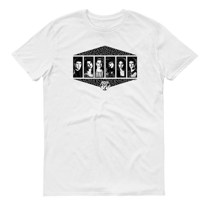 Saved By The Bell Black and White Cast Men's Short Sleeve T-Shirt