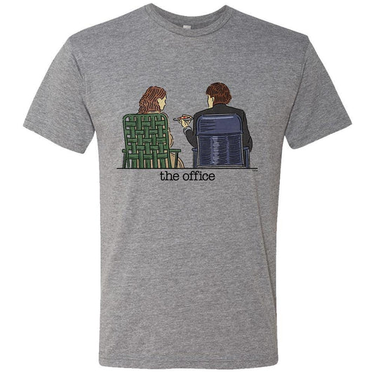 The Office Jim and Pam Roof Date Men's Tri-Blend Short Sleeve T-Shirt-2