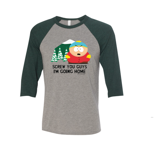 South Park Cartman Screw You Guys Raglan Baseball T-Shirt-0