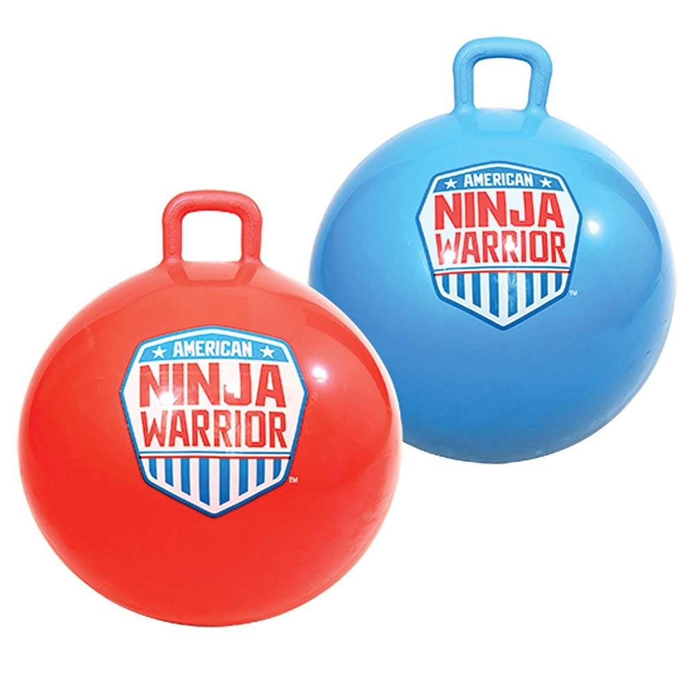 American Ninja Warrior™ Race Hop Ball Set - Set of 2 20" Hop Balls, Easy Air Hand Pump, 2-5' Start/Finish Lines