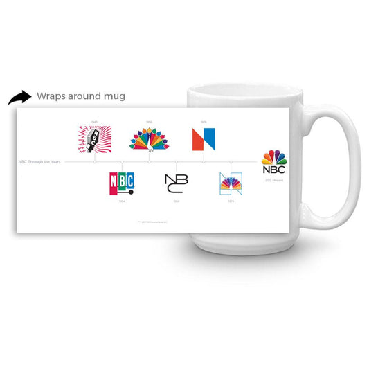 NBC Logo Timeline White Mug-0