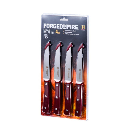 Forged in Fire 4.5 Inch Full Tang Steak Knife 4 Piece Set-1