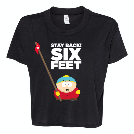 South Park Cartman Stay Back Women's Jersey Crop T-Shirt-0