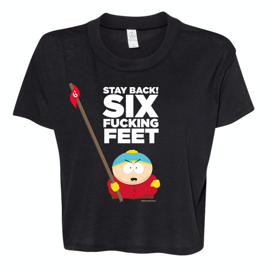 South Park Cartman Six Feet Back Women's Jersey Crop T-Shirt-0