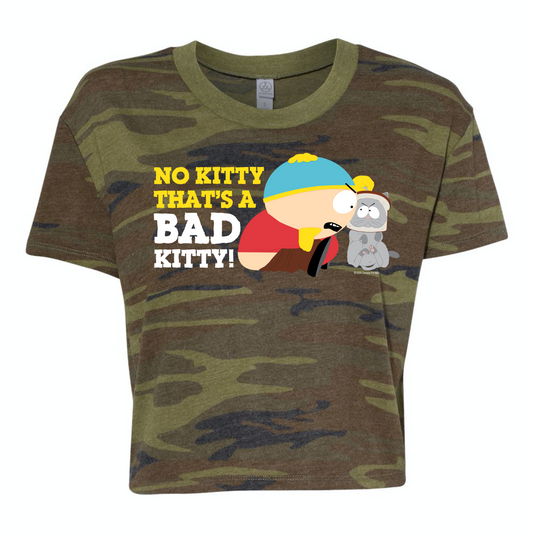 South Park Cartman Bad Kitty Women's Jersey Crop T-Shirt-1