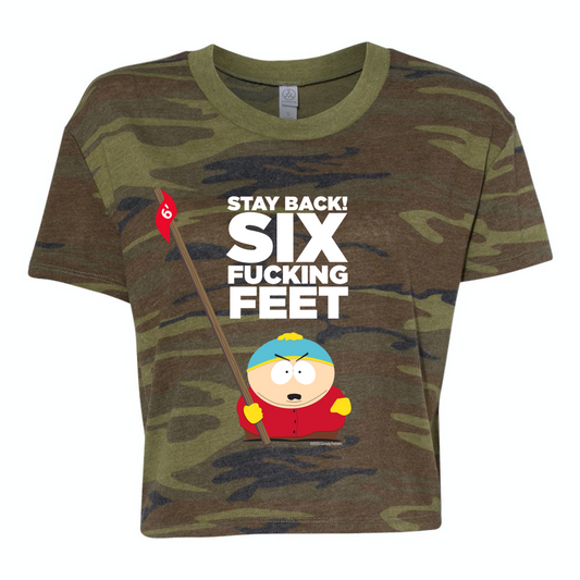 South Park Cartman Six Feet Back Women's Jersey Crop T-Shirt-1