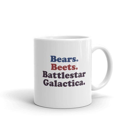 The Office Bears. Beets. Battlestar Galactica White Mug-4