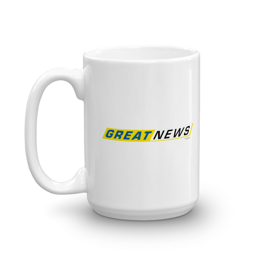 Great News The Breakdown Logo White Mug-2