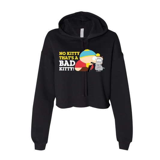 South Park Cartman Bad Kitty Women's Cropped Fleece Hooded Sweatshirt-0