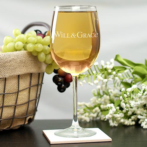 Will & Grace Logo Wine Glass With Stem