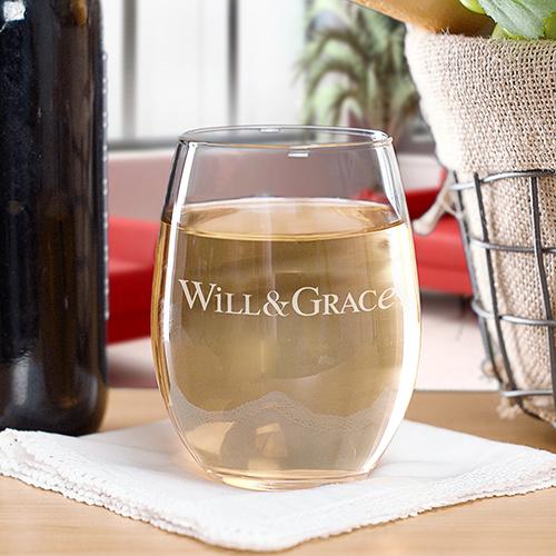 Will & Grace Logo Stemless Wine Glass