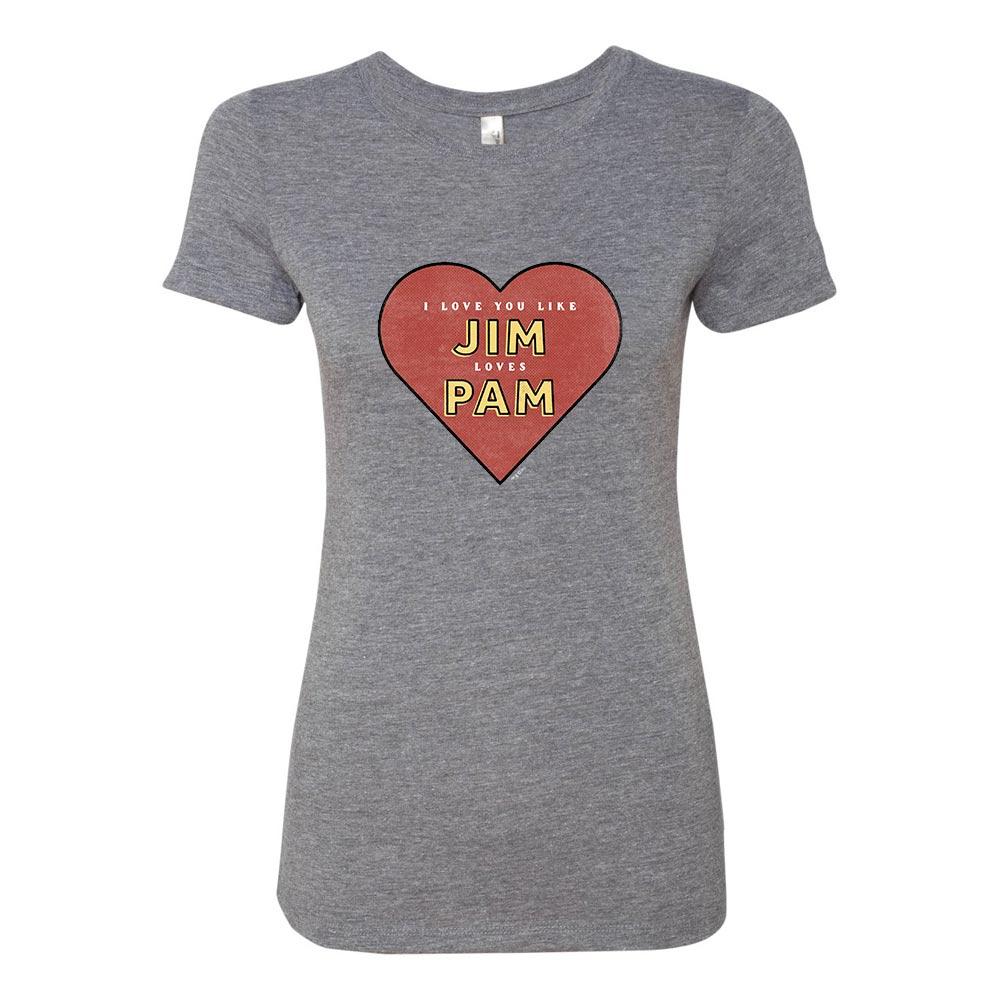 The Office Jim Loves Pam Women's Tri-Blend Short Sleeve T-Shirt