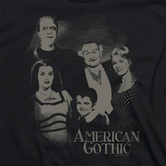 The Munsters American Gothic Long Sleeve T-Shirt-1