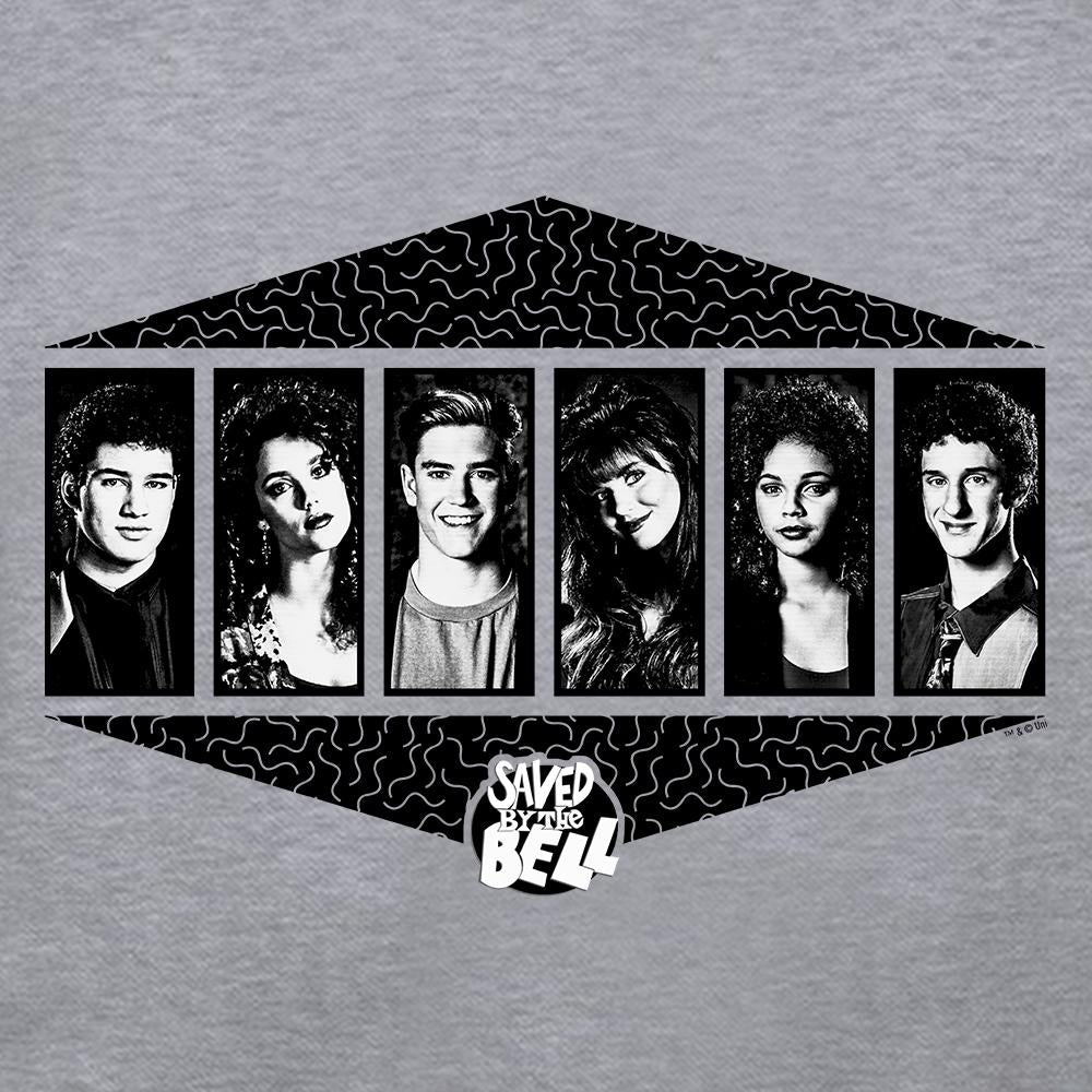 Saved By The Bell Black and White Cast Crew Neck Sweatshirt