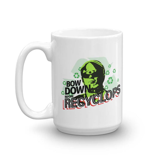 The Office Bow Down Before Recyclops White Mug-0