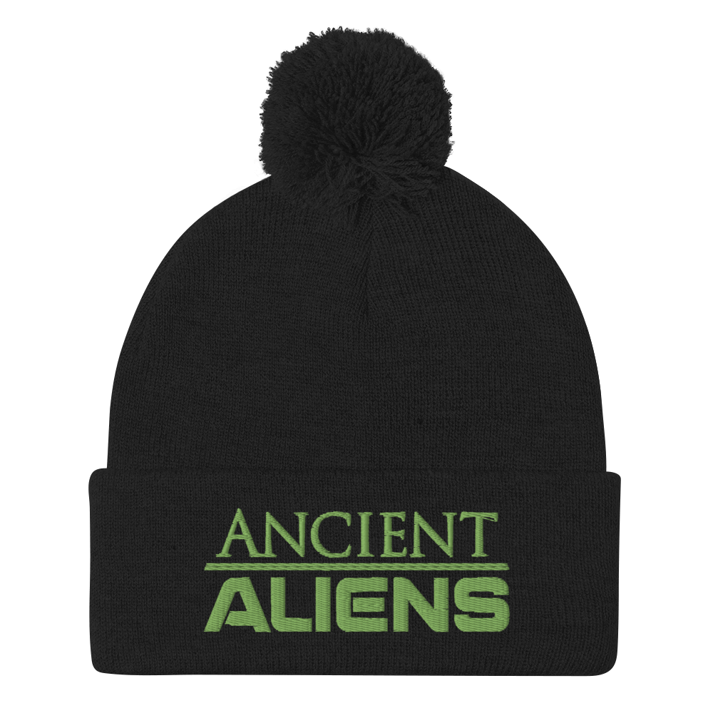 Ancient Aliens Logo Pom Pom Knit Beanie