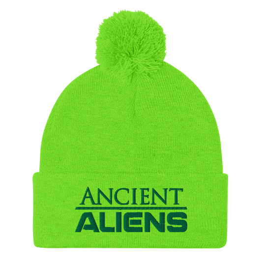 Ancient Aliens Logo Pom Pom Knit Beanie-1