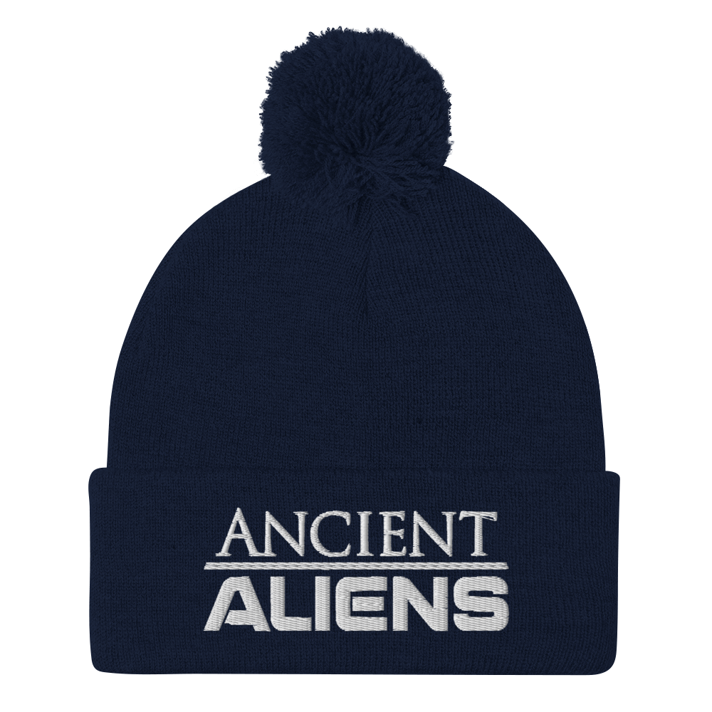 Ancient Aliens Logo Pom Pom Knit Beanie