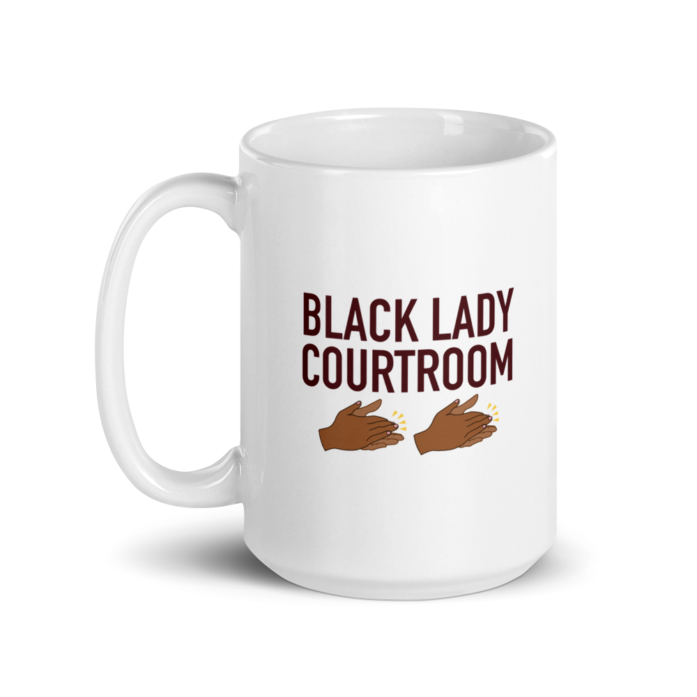 A Black Lady Sketch Show Black Lady Courtroom White Mug