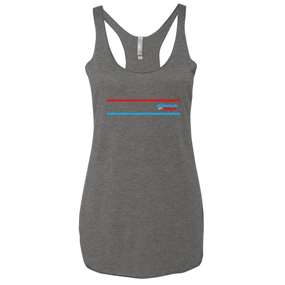 America's Got Talent Striped Women's Tri-Blend Racerback Tank Top