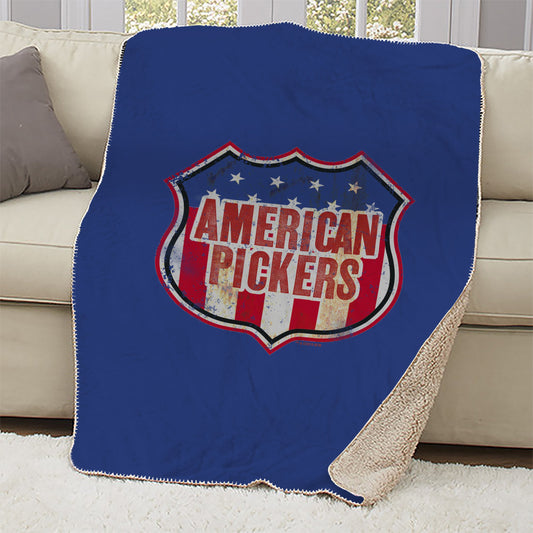 American Pickers Americana Sherpa Blanket-2