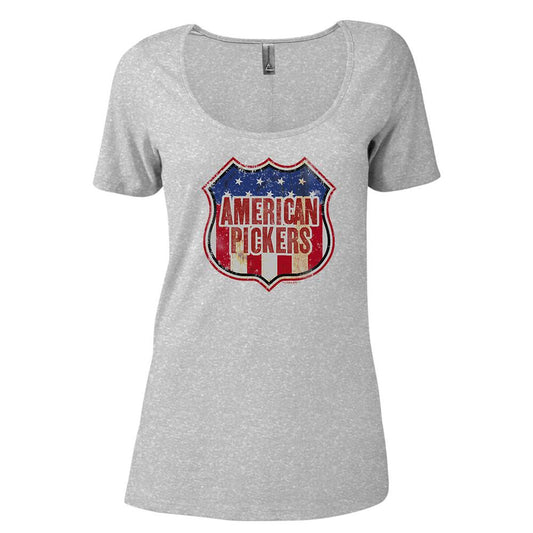 American Pickers Americana Women's Relaxed Scoop Neck T-Shirt-3