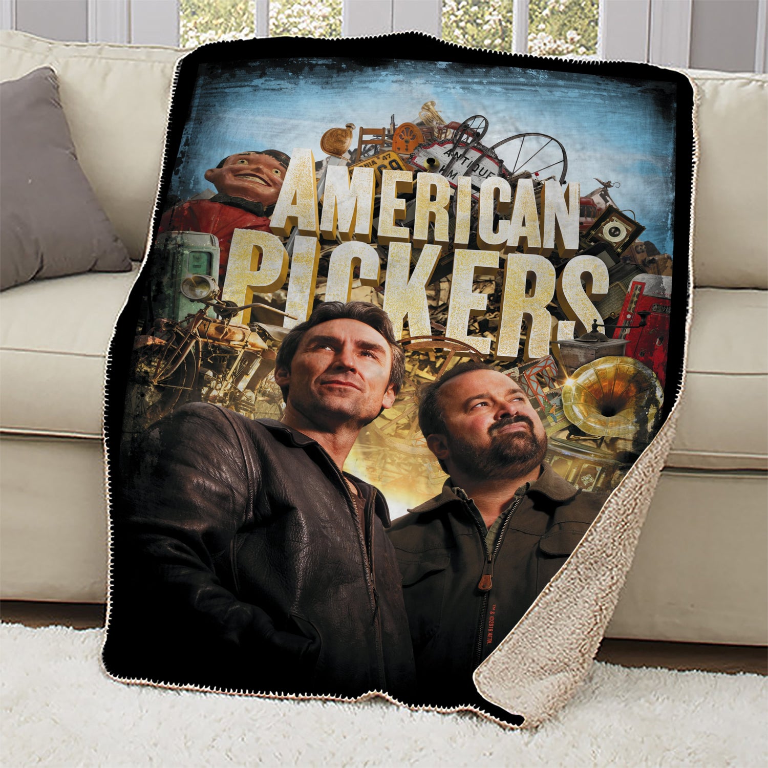 American Pickers Distressed Sherpa Blanket