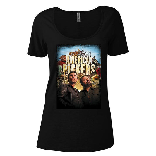 American Pickers Distressed Women's Relaxed Scoop Neck T-Shirt-0