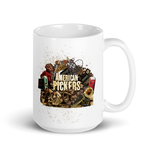 American Pickers Junkyard Treasures White Mug-1