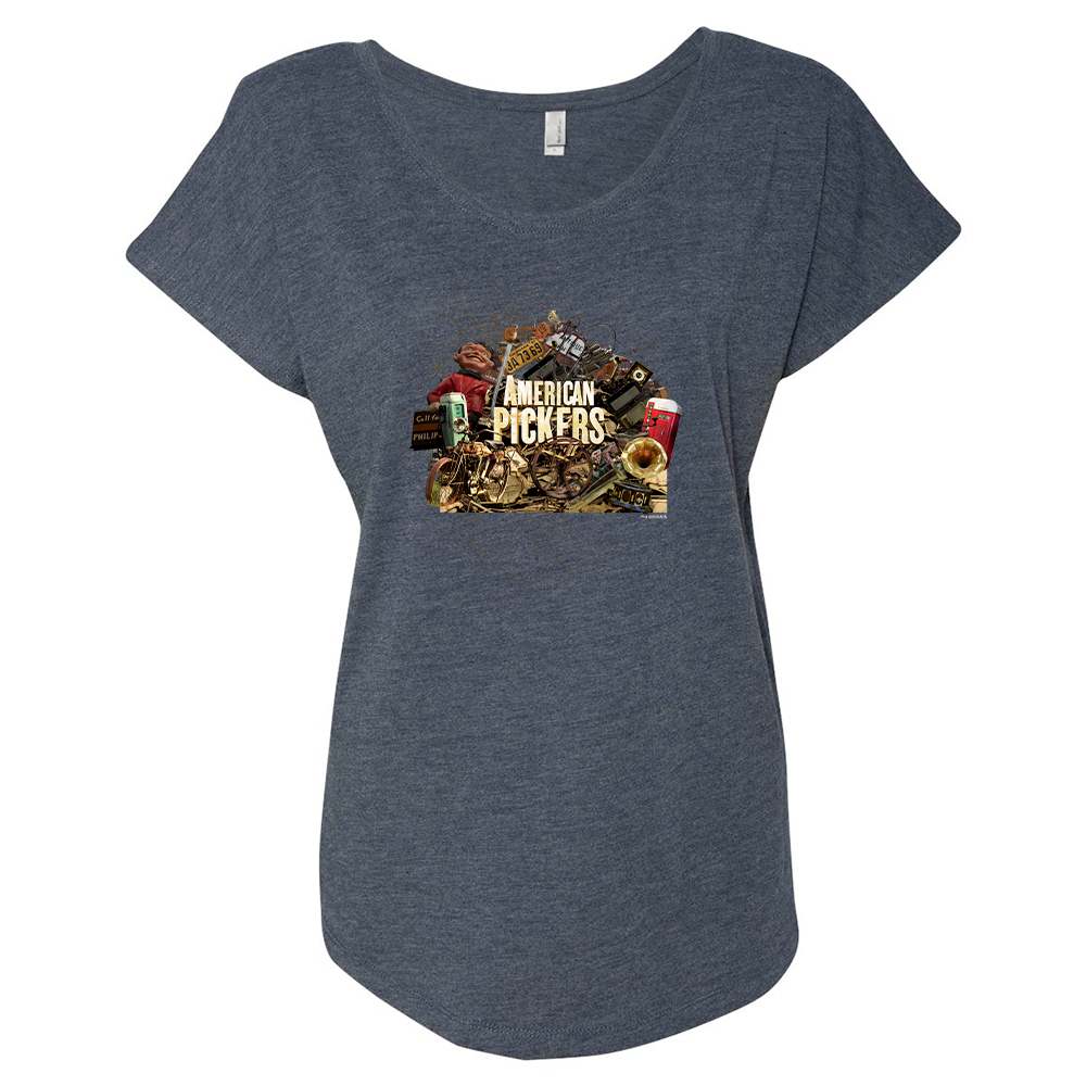 American Pickers Junkyard Treasures Women's Tri-Blend Dolman T-Shirt