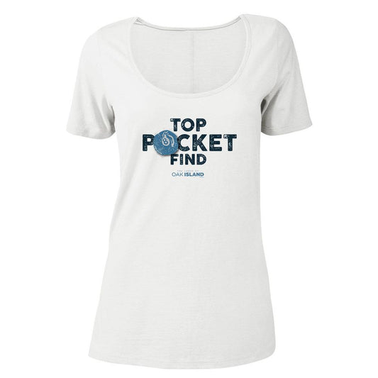 The Curse of Oak Island Top Pocket Find Women's Relaxed Scoop Neck T-Shirt