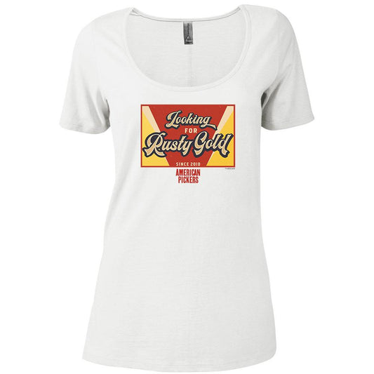 American Pickers Looking for Rusty Gold Women's Relaxed Scoop Neck T-Shirt