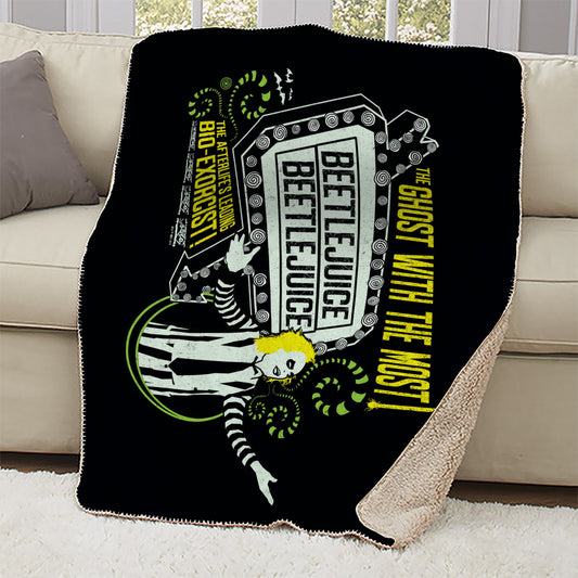 Beetlejuice Ghost with the Most Sherpa Blanket-1