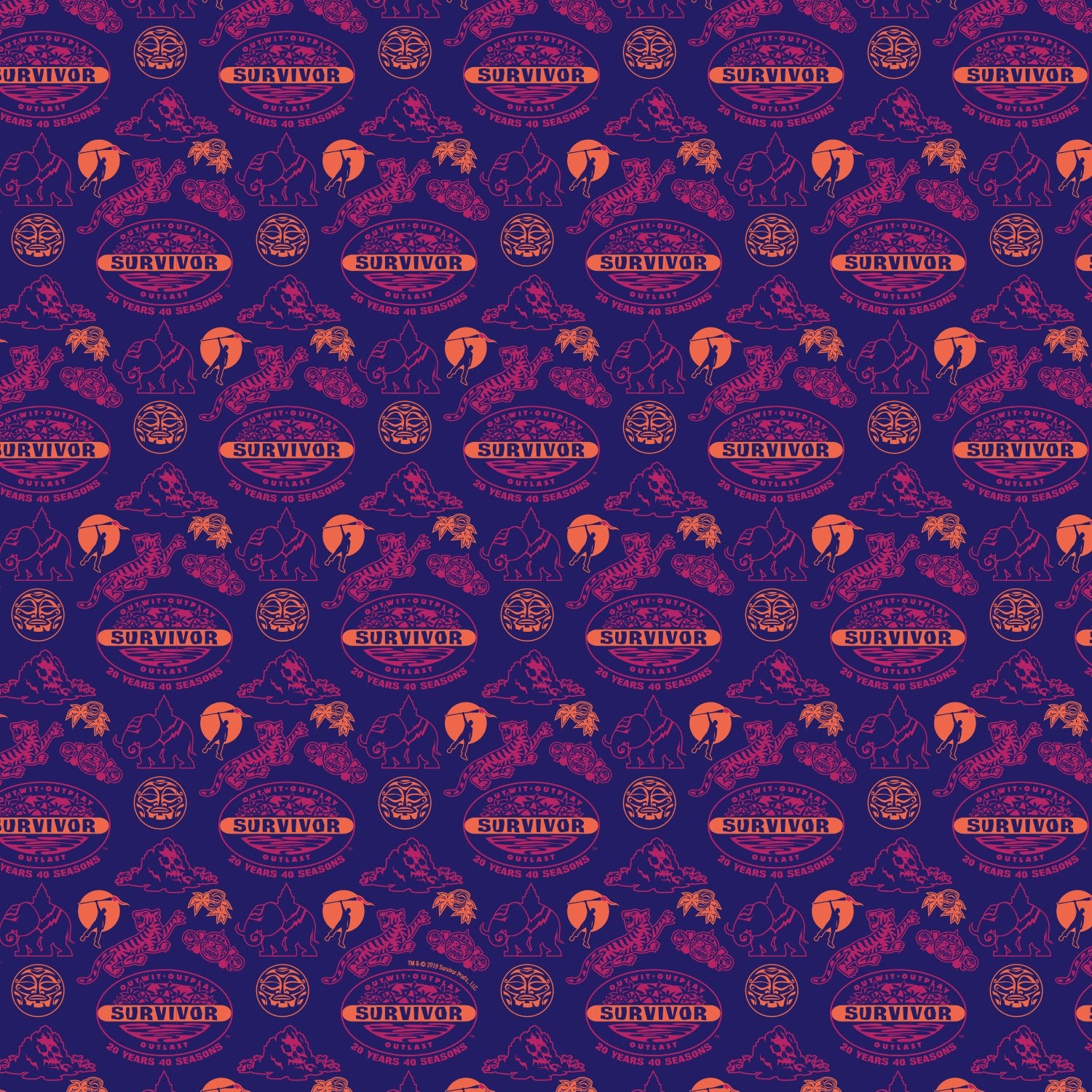 Survivor 20 Years 40 Seasons All Over Purple Logo Pattern Sherpa Blanket