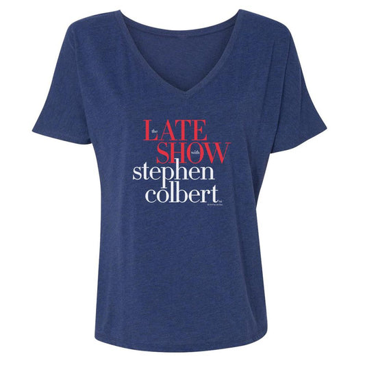 The Late Show with Stephen Colbert Women's Relaxed V-Neck T-Shirt-0