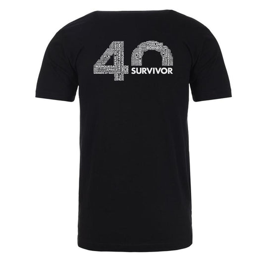 Survivor 40th Season Anniversary Logo Adult Short Sleeve T-Shirt-5