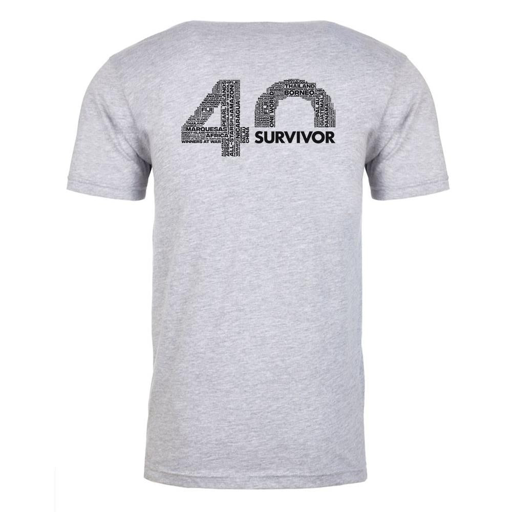 Survivor 40th Season Anniversary Logo Adult Short Sleeve T-Shirt | Official CBS Entertainment Store