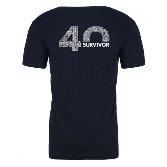 Survivor 40th Season Anniversary Logo Adult Short Sleeve T-Shirt-1