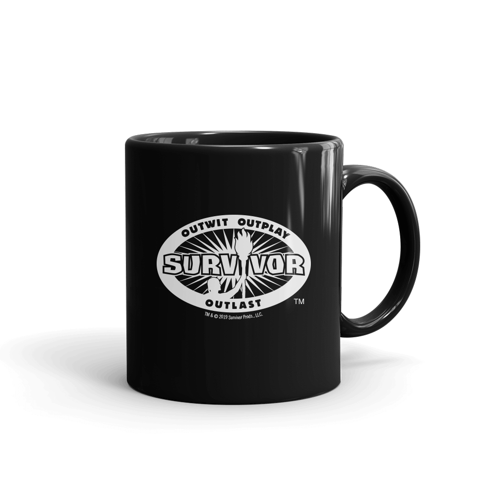 Survivor 40th Season Anniversary Logo Black Mug