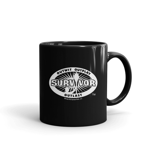 Survivor 40th Season Anniversary Logo Black Mug-1