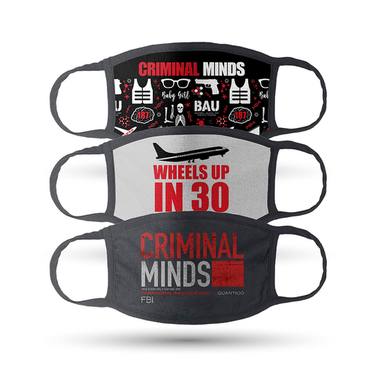 Criminal Minds Assorted Washable Face Masks- Pack of 3 | Official CBS Entertainment Store-0