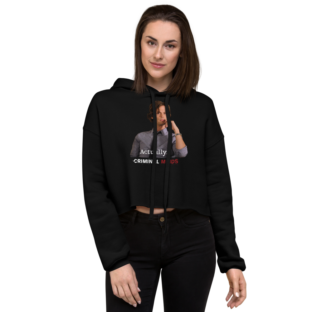 Criminal Minds Spencer Reid Actually... Women's Fleece Crop Hooded Sweatshirt | Official CBS Entertainment Store