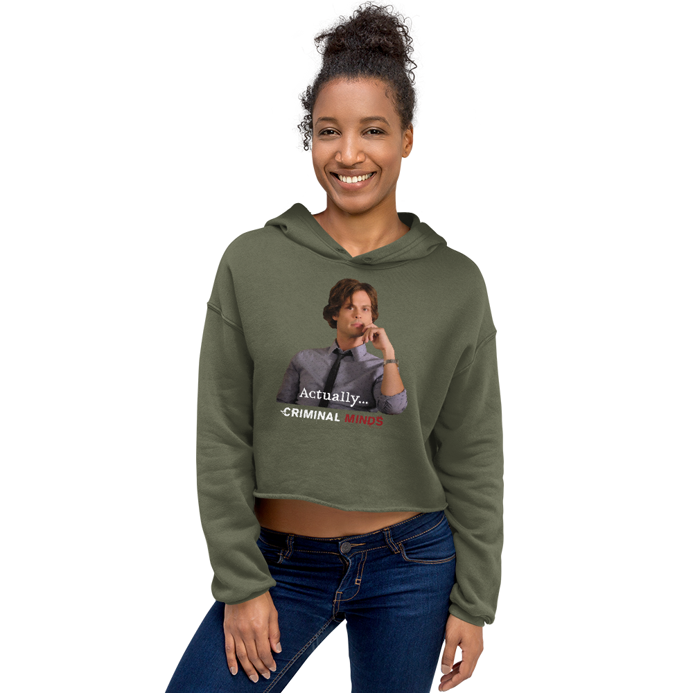 Criminal Minds Spencer Reid Actually... Women's Fleece Crop Hooded Sweatshirt | Official CBS Entertainment Store